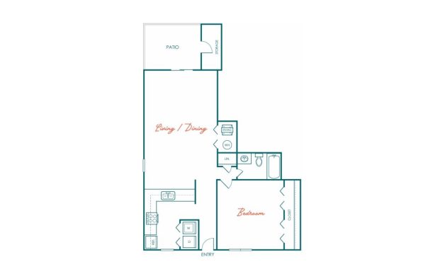 the floor plan for a two bedroom apartment at The Marino